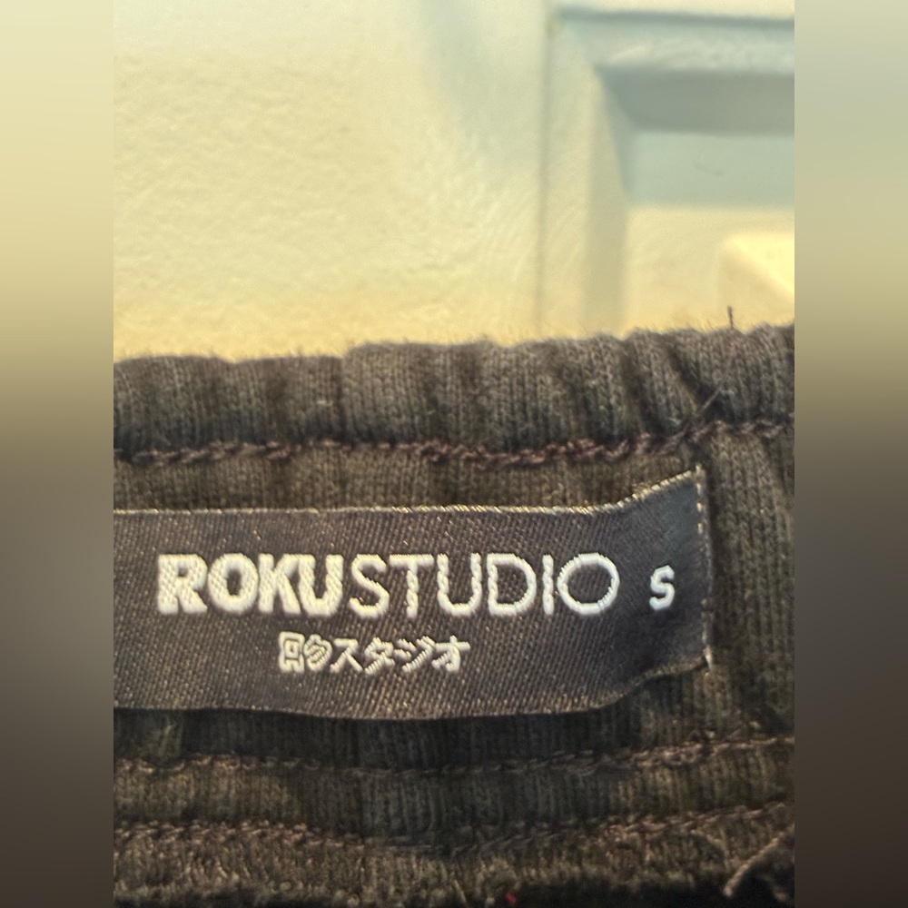 Roku Studio Tear Drip Rhinestone Eye Joggers Women’s Small Black streetwear c5 - Picture 3 of 6